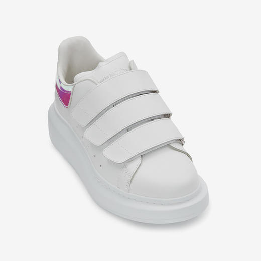 ALEXANDER MCQUEEN 亚历山大麦昆 女士皮革彩虹色后跟三重系带大廓形休闲运动鞋 白色 708074 WHXM2 9035 商品图1