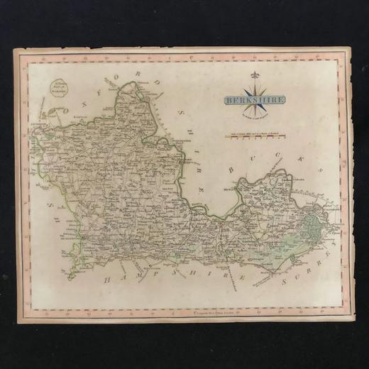 约19世纪中后期 英国郡县手工上色老地图 6款可选无装裱 商品图3