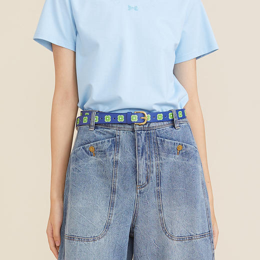 谜底2022夏季新款小从设计质感PU印花女士皮带装饰腰带222MQ0935 商品图3