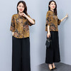 宽松洋气，仿香云纱中老年妈妈套装减龄时尚两件套HR-HXY806-1 商品缩略图1