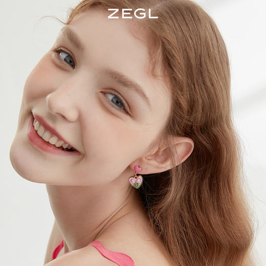 ZEGL郁金香花朵耳环女芭比风粉色爱心耳钉2023年新款小众设计耳饰 商品图1