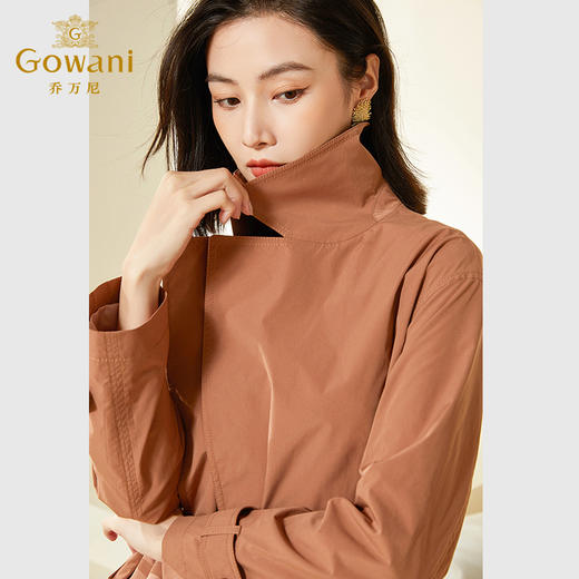 乔万尼风衣女新款韩系风格穿搭高级感收腰中长款EF3A843 商品图1