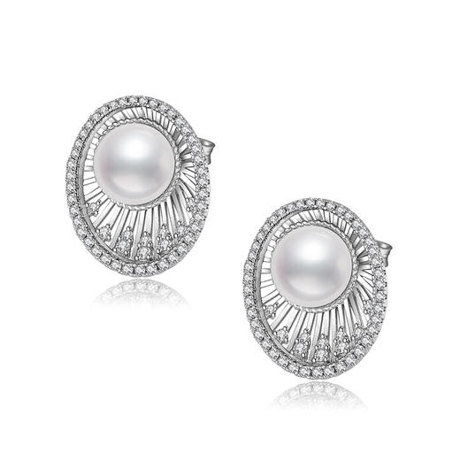 Retro Chic意大利复古时尚首饰 黛安娜白月耳钉 商品图3