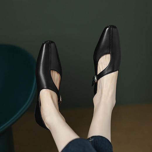 法式复古，软绵羊皮低跟粗跟百搭小众气质小皮鞋LDKG-S5059 商品图2