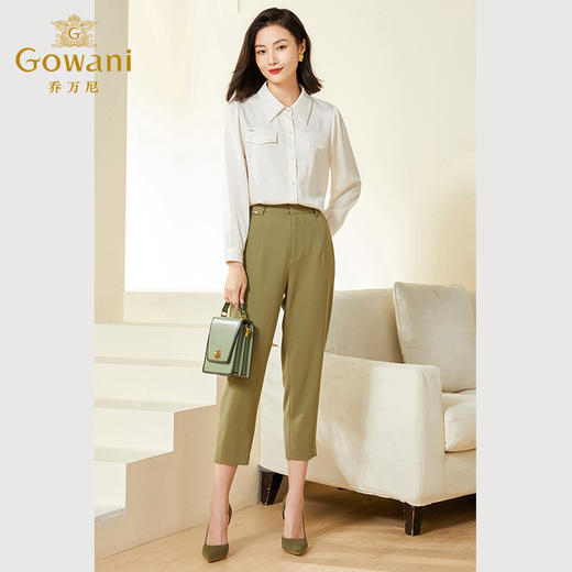 乔万尼裤子女新款爆款显瘦气质小个子锥形九分裤EF3F866 商品图3