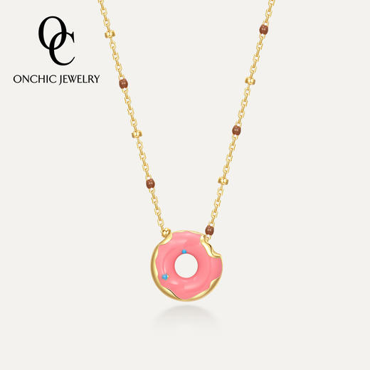 onchic谭松韵同款爱心甜甜圈项链甜美少女心设计锁骨链生日礼物 商品图0