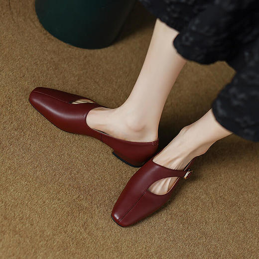 法式复古，软绵羊皮低跟粗跟百搭小众气质小皮鞋LDKG-S5059 商品图6