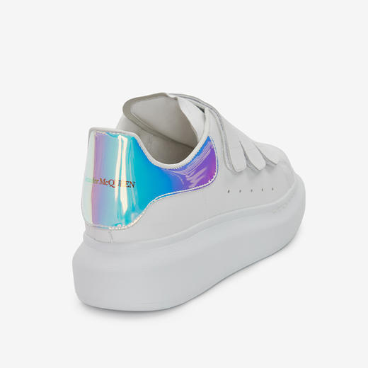 ALEXANDER MCQUEEN 亚历山大麦昆 女士皮革彩虹色后跟三重系带大廓形休闲运动鞋 白色 708074 WHXM2 9035 商品图2