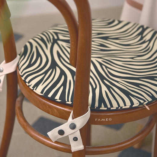 斑马纹系列椅垫柔软透气圆形椅垫 商品图1