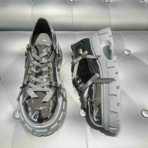 LFGJ  15001 百搭英伦风小皮鞋圆头系蝴蝶结漆皮厚底鞋 商品图2