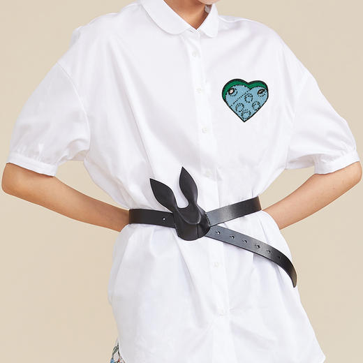 谜底2022夏季新款简约帅气立体兔子带头牛皮腰带女222MQ0934 商品图2