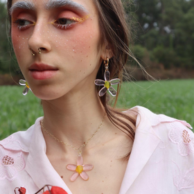 订购8周到｜Ninfa-Flower-粉色花朵 耳环［葡萄牙设计师］