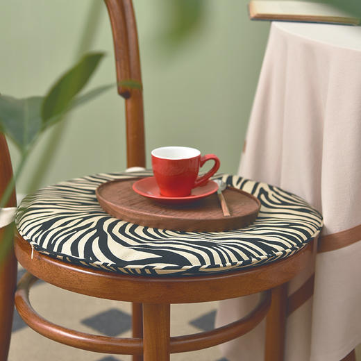 斑马纹系列椅垫柔软透气圆形椅垫 商品图2