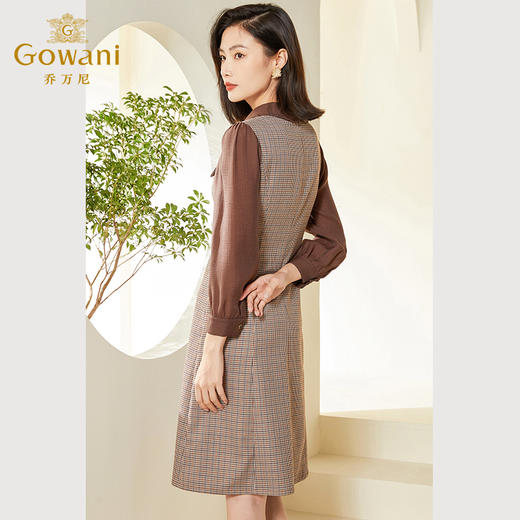 乔万尼新款复古英伦风连衣裙气质优雅假两件设计EF3E856 商品图4