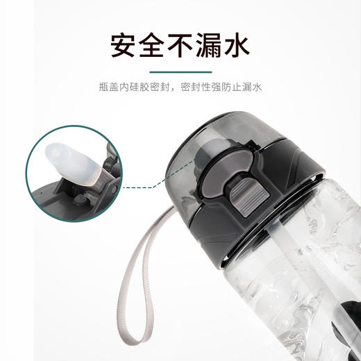 【积分商城】卡尔美户外运动水壶男女款健身便携大容量水杯tritan吸管杯 商品图3