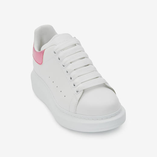 ALEXANDER MCQUEEN 亚历山大.麦昆 女士皮革字母徽标印花粉色尾大廓形休闲运动鞋 白色 676702 WICGG 9993 商品图1