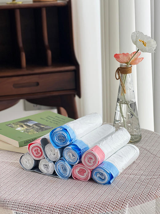 【升级加厚垃圾袋】【一袋5卷  共3包  共240个】  超强承重  不破损  不滴漏  拉口抽绳设计不脏手 加厚加大容量 商品图1