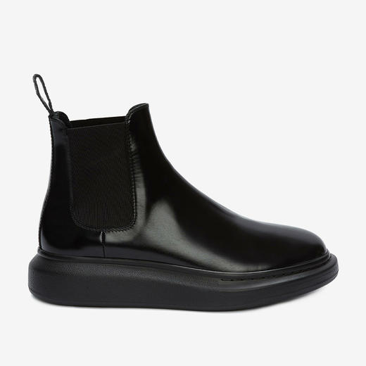ALEXANDER MCQUEEN 亚历山大.麦昆 男士小牛皮 Hybrid 切尔西中靴 黑色 586198 WHX52 1000 商品图0
