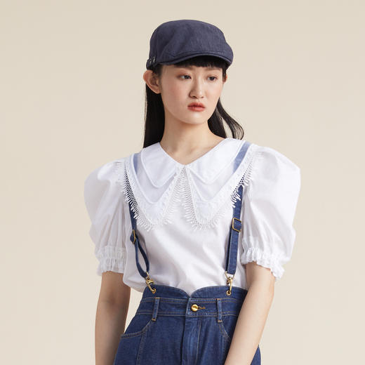 谜底2022夏季新款中性复古画家帽帅气时尚贝雷帽女222MQ0911 商品图2