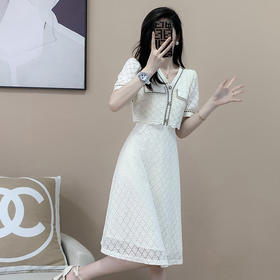 奢姿2023年夏装新款大码女装气质V领连衣裙胖妹妹小香风裙子9922852085