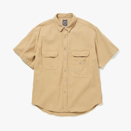 hobo ARTISAN S/S SHIRT 日本职人制天然染色亚麻混纺短袖衬衫 商品图1