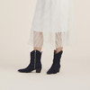 谜底2022秋新品时尚优雅低筒牛仔靴子女士中筒靴223MX1443 商品缩略图2