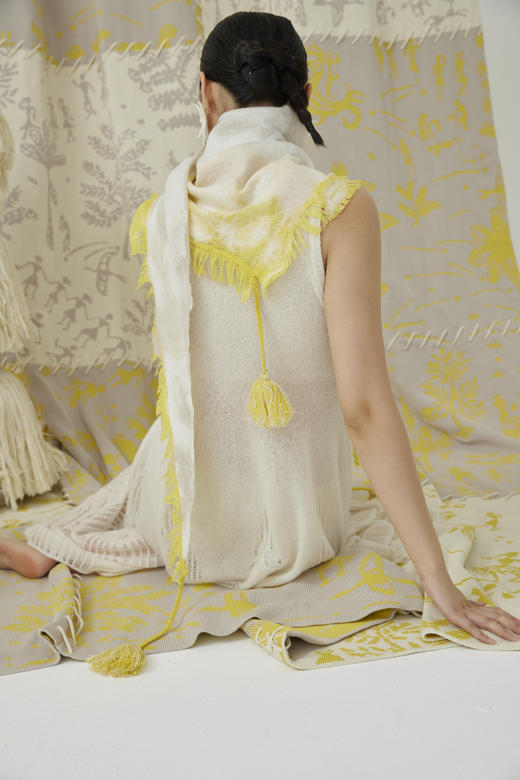 手工羊绒毛毡三角巾 SJF92P411N 商品图6