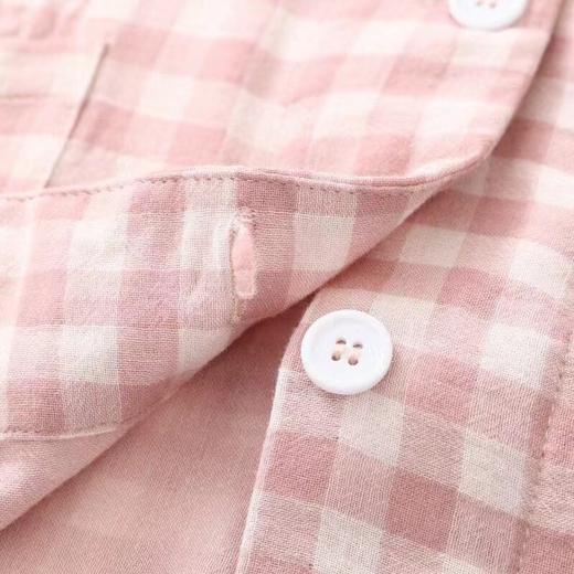 【短袖双层纱家居服】日式无印家居服良品短袖双层纱全棉套装短袖短裤套装格子情侣 商品图8