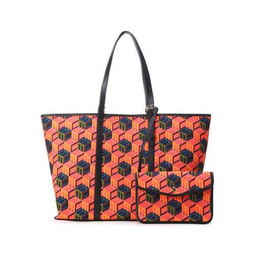 MCM【22春夏新款】女士织物配皮手提单肩包托特包子母包购物袋字母提花中号 MWPCSCK01 商品图3