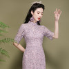 OY-220301国潮夏季新款气质丝绵连衣裙四分袖年轻改良日常旗袍裙220301 商品缩略图2