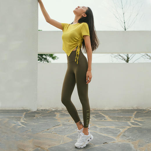 【高弹塑形】脚口LOGO印花运动休闲九分裤--腰高13cm 商品图3