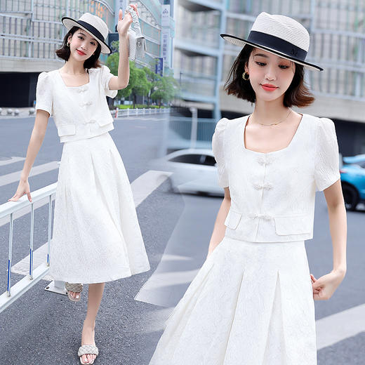 时尚气质，优雅提花两件套裙HR-SNX2530 商品图0