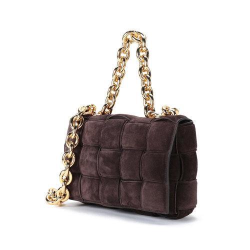 Bottega Veneta/葆蝶家 女士绒面皮质编织CHAIN CASSETTE手提单肩斜挎包链条包 631421 V04N0 商品图1