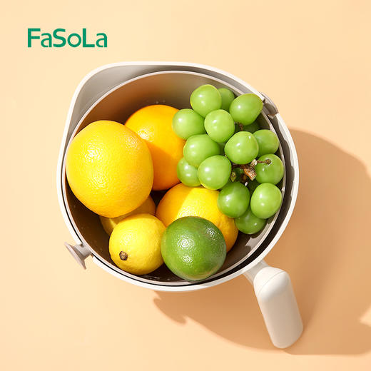FaSoLa双层洗菜盆沥水篮网红水果盘洗菜篮子汲水漏水滤水篮水果篮 商品图1