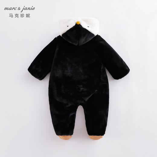 马克珍妮秋装新款 女宝宝小企鹅仿兔毛连体衣221017 商品图1