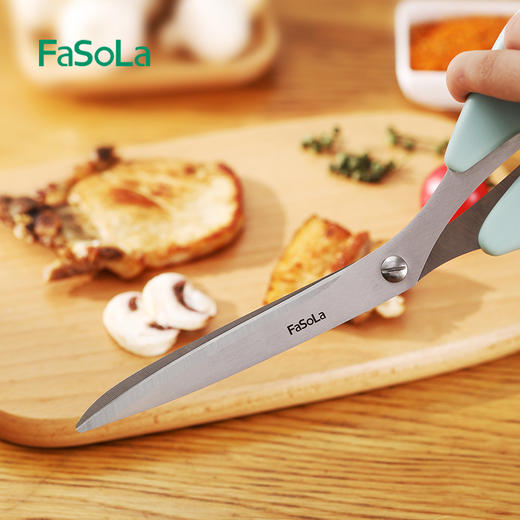 FaSoLa 烤肉剪刀 厨房加长烤肉不锈钢剪子鸡排牛排食物夹烧烤工具 商品图2