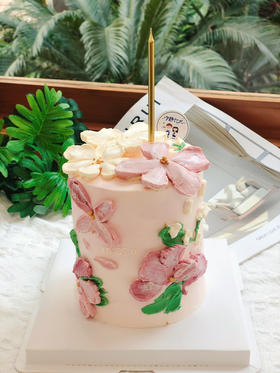 加高四寸花花奶油蛋糕 下单前请仔细阅读商品详情