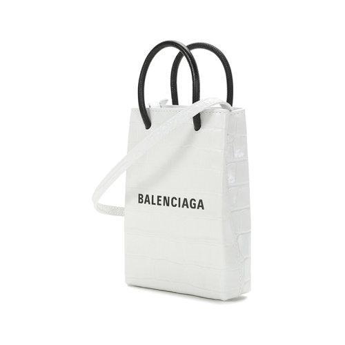 Balenciaga/巴黎世家 2021款 女士鳄鱼纹牛皮革皮质Phone Holder手提单肩斜挎包手机包 593826 1U61N 商品图1