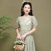 OY-220306国潮夏季碎花泡泡袖裙年轻款改良日常少女旗袍裙220306 商品缩略图2