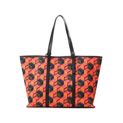 MCM【22春夏新款】女士织物配皮手提单肩包托特包子母包购物袋字母提花中号 MWPCSCK01 商品图1