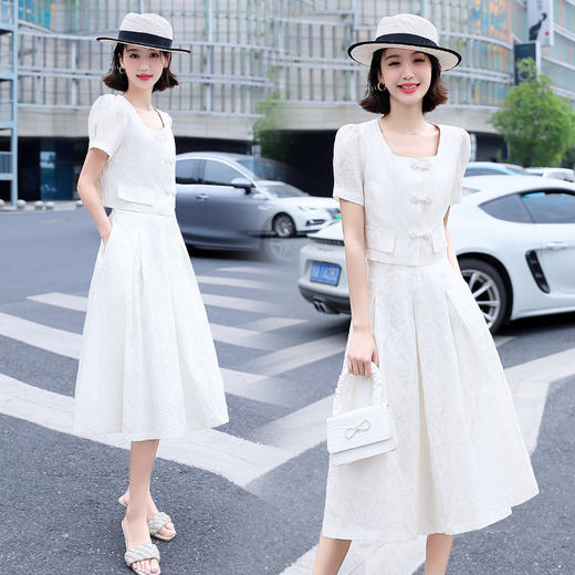 时尚气质，优雅提花两件套裙HR-SNX2530 商品图4