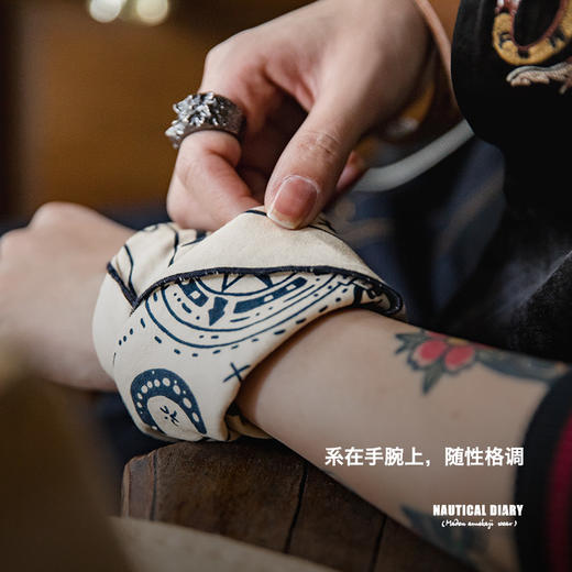 马登女装美式复古航海图方巾扣饰品阿美咔叽头巾领巾手帕文艺发带 商品图2