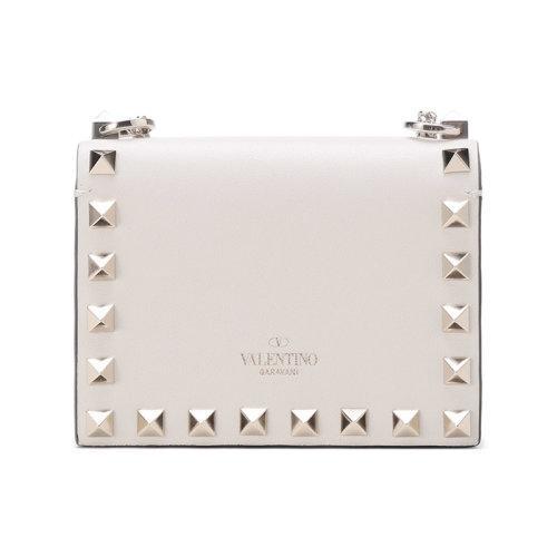 Valentino/华伦天奴 【22春夏新款】 女士皮革铆钉装饰单肩斜挎包链条包 XW2P0X05BOL 商品图6