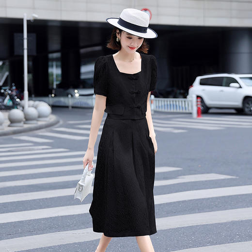 时尚气质，优雅提花两件套裙HR-SNX2530 商品图3