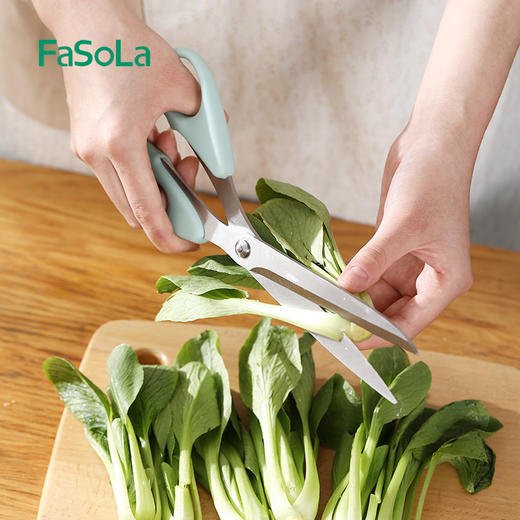 FaSoLa 烤肉剪刀 厨房加长烤肉不锈钢剪子鸡排牛排食物夹烧烤工具 商品图10