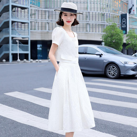 时尚气质，优雅提花两件套裙HR-SNX2530 商品图8