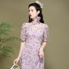 OY-220303夏季新款雪纺碎花泡泡袖连衣裙日常改良年轻款气质旗袍裙220303 商品缩略图2