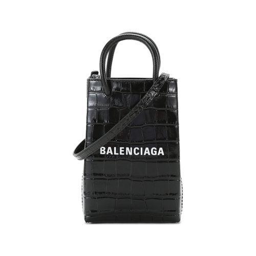 Balenciaga/巴黎世家 2021款 女士鳄鱼纹牛皮革皮质Phone Holder手提单肩斜挎包手机包 593826 1U61N 商品图5