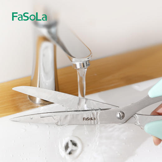 FaSoLa 烤肉剪刀 厨房加长烤肉不锈钢剪子鸡排牛排食物夹烧烤工具 商品图7