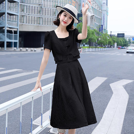 时尚气质，优雅提花两件套裙HR-SNX2530 商品图9